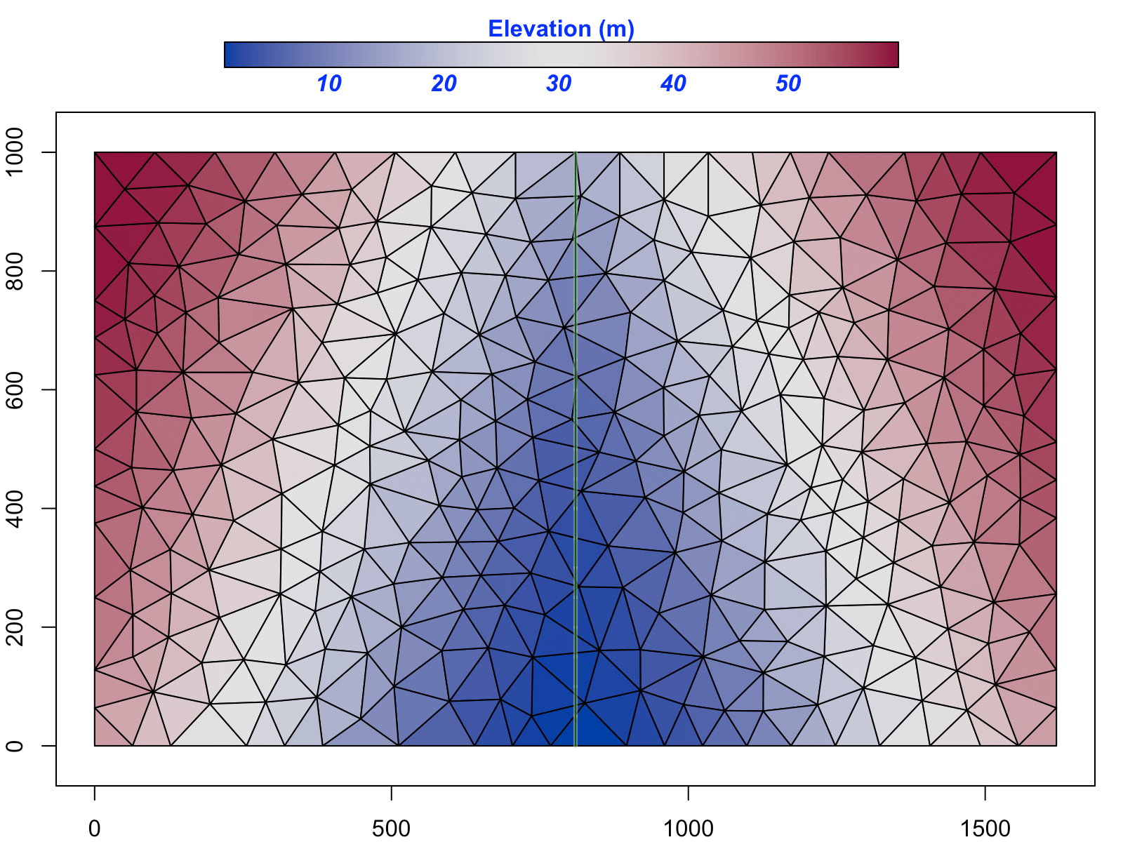 SHUD triangular model domain in V-Catchment