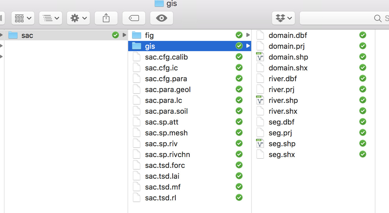 The screenshot of input files for SHUD