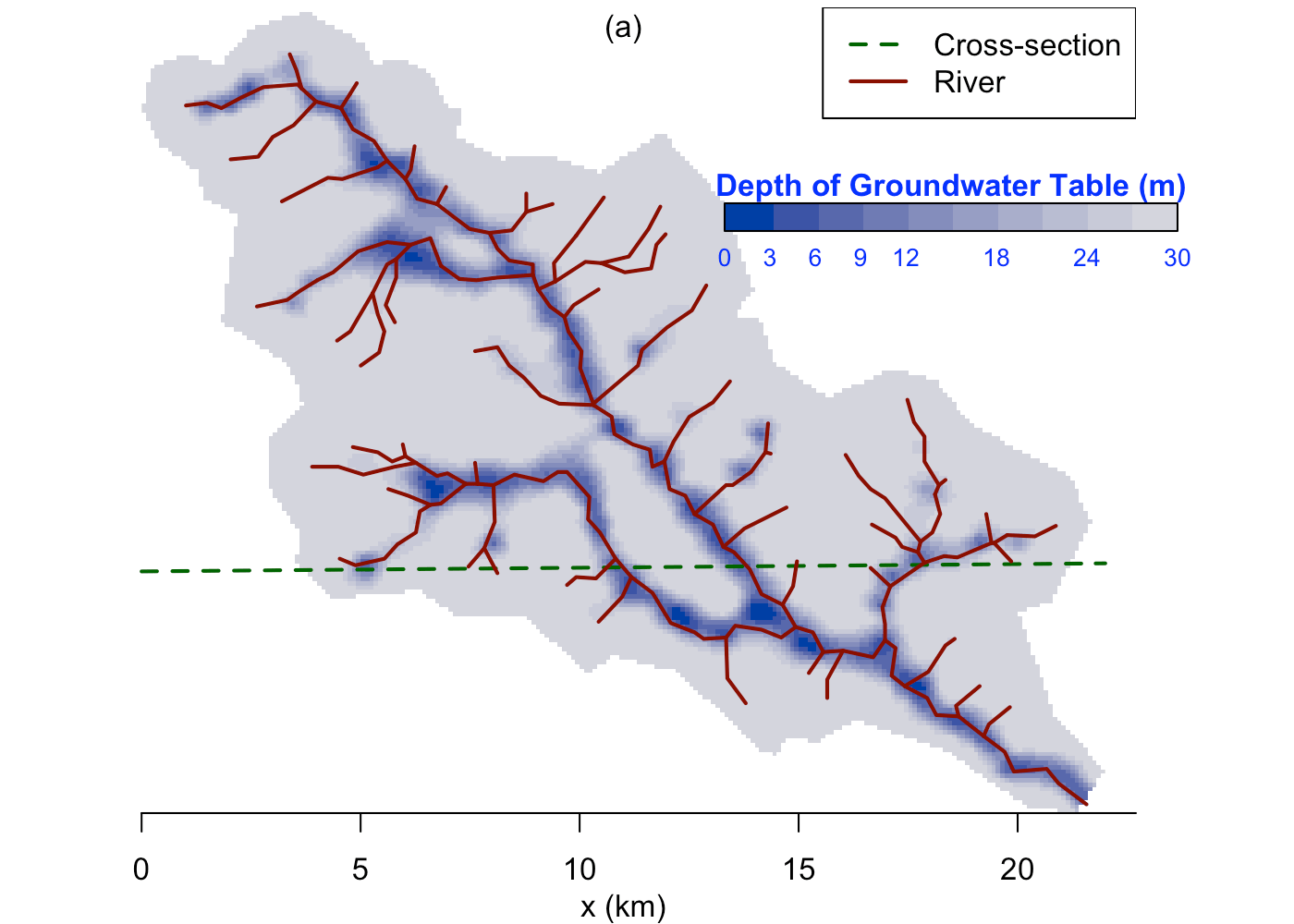 Groundwater spatial distribution map