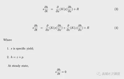 Figure 2: Scheme of 2D groundwater flow, that has x and z direction.